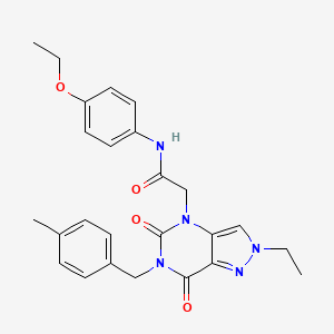 molecular formula C25H27N5O4 B2481065 N-(4-ethoxyphenyl)-2-(2-ethyl-6-(4-methylbenzyl)-5,7-dioxo-6,7-dihydro-2H-pyrazolo[4,3-d]pyrimidin-4(5H)-yl)acetamide CAS No. 951593-50-3