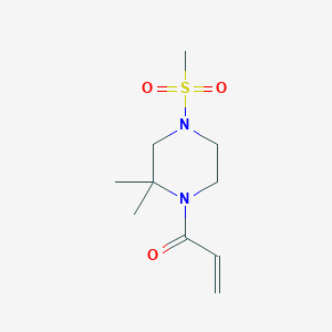 molecular formula C10H18N2O3S B2481067 1-(2,2-Dimethyl-4-methylsulfonylpiperazin-1-yl)prop-2-en-1-one CAS No. 2224269-18-3