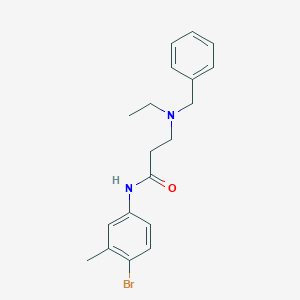 3-[benzyl(ethyl)amino]-N-(4-bromo-3-methylphenyl)propanamide