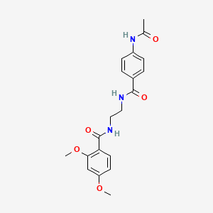 molecular formula C20H23N3O5 B2481074 N-(2-(4-acetamidobenzamido)ethyl)-2,4-dimethoxybenzamide CAS No. 1021062-24-7