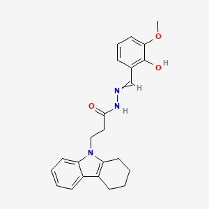 molecular formula C23H25N3O3 B2481084 3-(3,4-二氢-1H-咔唑-9(2H)-基)-N'-(2-羟基-3-甲氧基苯甲亚甲基)丙酰肼 CAS No. 612047-78-6