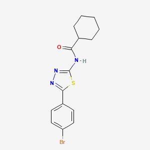 molecular formula C15H16BrN3OS B2481087 N-(5-(4-溴苯基)-1,3,4-噻二唑-2-基)环己基甲酰胺 CAS No. 392243-78-6