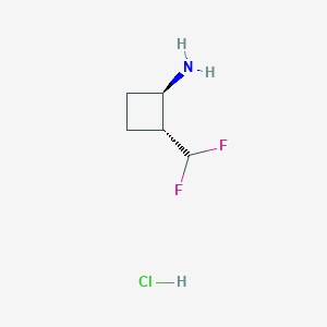 molecular formula C5H10ClF2N B2481094 (1R,2R)-2-(二氟甲基)环丁烷-1-胺盐酸盐 CAS No. 2307780-76-1