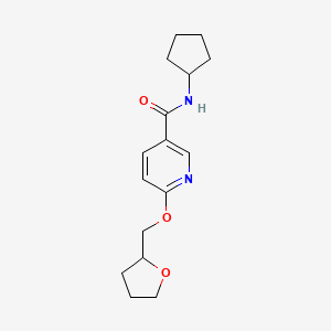 molecular formula C16H22N2O3 B2481098 N-环戊基-6-((四氢呋喃-2-基)甲氧基)烟酰胺 CAS No. 2034388-30-0