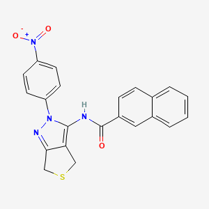 molecular formula C22H16N4O3S B2481105 N-(2-(4-nitrophenyl)-4,6-dihydro-2H-thieno[3,4-c]pyrazol-3-yl)-2-naphthamide CAS No. 396722-45-5
