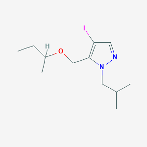 molecular formula C12H21IN2O B2481110 5-(sec-丁氧甲基)-4-碘-1-异丁基-1H-吡唑 CAS No. 1855944-34-1