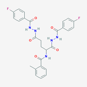 N-(1,5-bis(2-(4-fluorobenzoyl)hydrazinyl)-1,5-dioxopentan-2-yl)-2-methylbenzamide