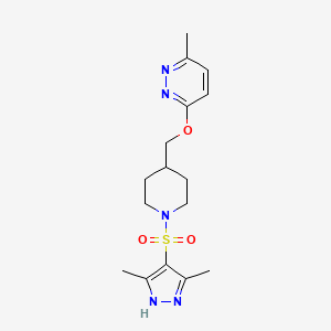 3-[[1-[(3,5-Dimethyl-1H-pyrazol-4-yl)sulfonyl]piperidin-4-yl]methoxy]-6-methylpyridazine