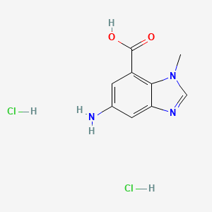 molecular formula C9H11Cl2N3O2 B2481119 6-Amino-3-methylbenzimidazol-4-carbonsäure; Dihydrochlorid CAS No. 2108527-81-5