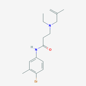 molecular formula C16H23BrN2O B248112 N-(4-bromo-3-methylphenyl)-3-[ethyl(2-methyl-2-propenyl)amino]propanamide 