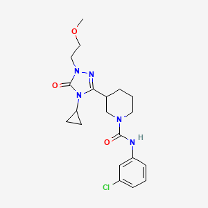 N-(3-chlorophenyl)-3-(4-cyclopropyl-1-(2-methoxyethyl)-5-oxo-4,5-dihydro-1H-1,2,4-triazol-3-yl)piperidine-1-carboxamide