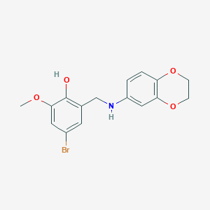 molecular formula C16H16BrNO4 B2481122 4-Bromo-2-[(2,3-dihydro-1,4-benzodioxin-6-ylamino)methyl]-6-methoxyphenol CAS No. 329080-36-6