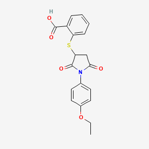 molecular formula C19H17NO5S B2481123 2-{[1-(4-乙氧苯基)-2,5-二氧吡咯烷-3-基]硫代}苯甲酸 CAS No. 308293-17-6