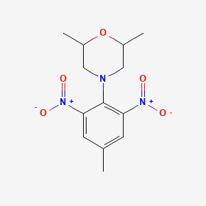 molecular formula C13H17N3O5 B2481124 2,6-Dimethyl-4-(4-methyl-2,6-dinitrophenyl)morpholine CAS No. 866157-49-5