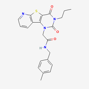 molecular formula C22H22N4O3S B2481126 2-(2,4-dioxo-3-propyl-3,4-dihydropyrido[3',2':4,5]thieno[3,2-d]pyrimidin-1(2H)-yl)-N-(4-methylbenzyl)acetamide CAS No. 1358607-47-2
