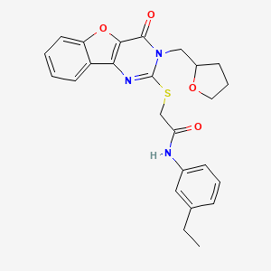 N-(3-ethylphenyl)-2-{[4-oxo-3-(tetrahydrofuran-2-ylmethyl)-3,4-dihydro[1]benzofuro[3,2-d]pyrimidin-2-yl]sulfanyl}acetamide