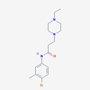 molecular formula C16H24BrN3O B248113 N-(4-bromo-3-methylphenyl)-3-(4-ethyl-1-piperazinyl)propanamide 