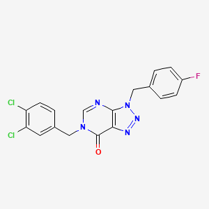 molecular formula C18H12Cl2FN5O B2481130 6-[(3,4-二氯苯基)甲基]-3-[(4-氟苯基)甲基]三唑并[4,5-d]嘧啶-7-酮 CAS No. 887215-11-4