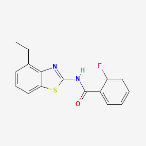 molecular formula C16H13FN2OS B2481132 N-(4-乙基-1,3-苯并噻唑-2-基)-2-氟苯甲酰胺 CAS No. 892848-65-6