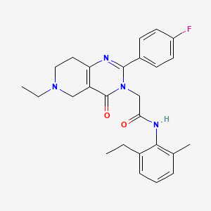 molecular formula C26H29FN4O2 B2481133 2-(6-ethyl-2-(4-fluorophenyl)-4-oxo-5,6,7,8-tetrahydropyrido[4,3-d]pyrimidin-3(4H)-yl)-N-(2-ethyl-6-methylphenyl)acetamide CAS No. 1251593-03-9