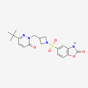 5-({3-[(3-Tert-butyl-6-oxo-1,6-dihydropyridazin-1-yl)methyl]azetidin-1-yl}sulfonyl)-2,3-dihydro-1,3-benzoxazol-2-one