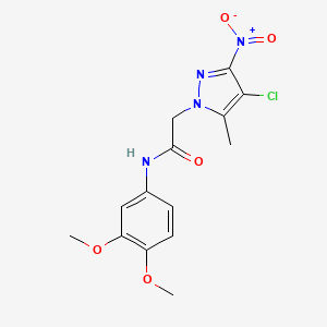 2-(4-chloro-5-methyl-3-nitro-1H-pyrazol-1-yl)-N-(3,4-dimethoxyphenyl)acetamide