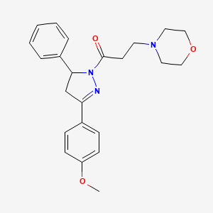 molecular formula C23H27N3O3 B2481147 1-(3-(4-甲氧基苯基)-5-苯基-4,5-二氢-1H-吡唑-1-基)-3-吗啉丙-1-酮 CAS No. 330676-84-1