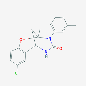 molecular formula C18H17ClN2O2 B2481148 8-chloro-2-methyl-3-(m-tolyl)-5,6-dihydro-2H-2,6-methanobenzo[g][1,3,5]oxadiazocin-4(3H)-one CAS No. 892295-31-7