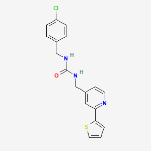 1-(4-Chlorobenzyl)-3-((2-(thiophen-2-yl)pyridin-4-yl)methyl)urea