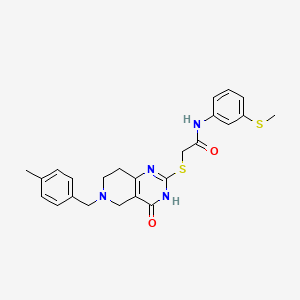molecular formula C24H26N4O2S2 B2481155 2-((6-(4-methylbenzyl)-4-oxo-3,4,5,6,7,8-hexahydropyrido[4,3-d]pyrimidin-2-yl)thio)-N-(3-(methylthio)phenyl)acetamide CAS No. 866867-38-1