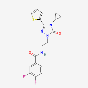 molecular formula C18H16F2N4O2S B2481157 N-(2-(4-环丙基-5-氧代-3-(噻吩-2-基)-4,5-二氢-1H-1,2,4-三唑-1-基)乙基)-3,4-二氟苯甲酰胺 CAS No. 1448125-56-1