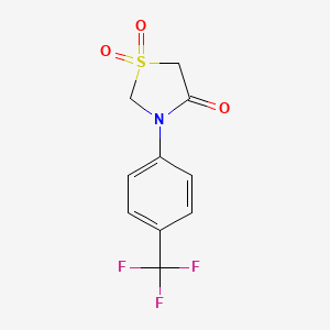 molecular formula C10H8F3NO3S B2481158 3-[4-(Trifluoromethyl)phenyl]-1lambda~6~,3-thiazolane-1,1,4-trione CAS No. 109052-23-5