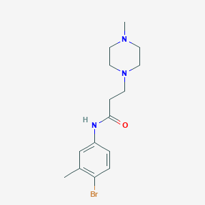 molecular formula C15H22BrN3O B248116 N-(4-bromo-3-methylphenyl)-3-(4-methylpiperazin-1-yl)propanamide 