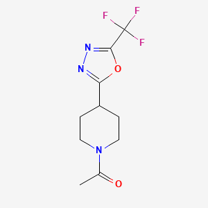 molecular formula C10H12F3N3O2 B2481175 1-(4-(5-(Trifluoromethyl)-1,3,4-oxadiazol-2-yl)piperidin-1-yl)ethanone CAS No. 1396784-94-3