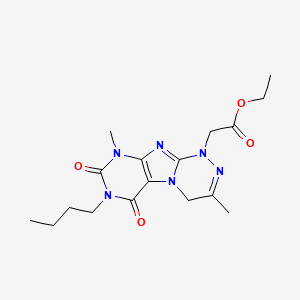 molecular formula C17H24N6O4 B2481178 ethyl 2-(7-butyl-3,9-dimethyl-6,8-dioxo-4H-purino[8,7-c][1,2,4]triazin-1-yl)acetate CAS No. 923397-91-5