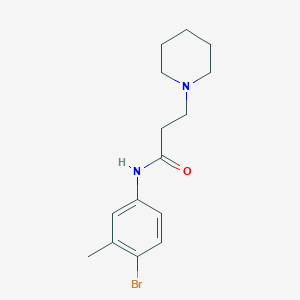 molecular formula C15H21BrN2O B248118 N-(4-Bromo-3-methyl-phenyl)-3-piperidin-1-yl-propionamide 