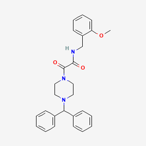 molecular formula C27H29N3O3 B2481184 2-(4-benzhydrylpiperazin-1-yl)-N-(2-methoxybenzyl)-2-oxoacetamide CAS No. 941895-15-4