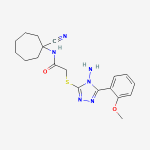 molecular formula C19H24N6O2S B2481185 2-[[4-amino-5-(2-methoxyphenyl)-1,2,4-triazol-3-yl]sulfanyl]-N-(1-cyanocycloheptyl)acetamide CAS No. 1181521-69-6