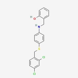 molecular formula C20H17Cl2NOS B2481190 2-({4-[(2,4-Dichlorobenzyl)sulfanyl]anilino}methyl)benzenol CAS No. 763125-55-9
