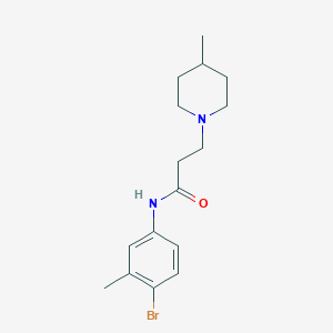 molecular formula C16H23BrN2O B248120 N-(4-bromo-3-methylphenyl)-3-(4-methylpiperidin-1-yl)propanamide 