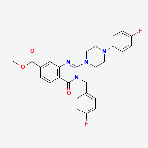 molecular formula C27H24F2N4O3 B2481200 Methyl 3-(4-fluorobenzyl)-2-(4-(4-fluorophenyl)piperazin-1-yl)-4-oxo-3,4-dihydroquinazoline-7-carboxylate CAS No. 1251613-67-8