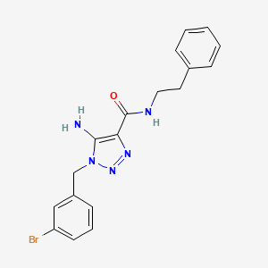 molecular formula C18H18BrN5O B2481208 5-amino-1-(3-bromobenzyl)-N-phenethyl-1H-1,2,3-triazole-4-carboxamide CAS No. 901874-31-5