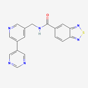 N-[(5-Pyrimidin-5-ylpyridin-3-yl)methyl]-2,1,3-benzothiadiazole-5-carboxamide