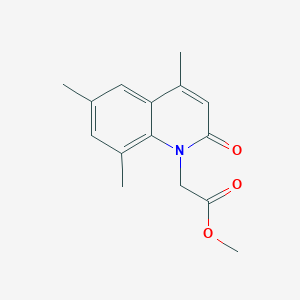 molecular formula C15H17NO3 B2481218 methyl (4,6,8-trimethyl-2-oxoquinolin-1(2H)-yl)acetate CAS No. 890092-46-3