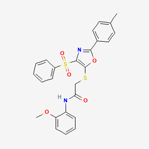 N-(2-methoxyphenyl)-2-((4-(phenylsulfonyl)-2-(p-tolyl)oxazol-5-yl)thio)acetamide