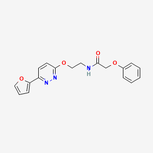 molecular formula C18H17N3O4 B2481220 N-(2-((6-(呋喃-2-基)吡啶-3-基)氧基)乙基)-2-苯氧基乙酰胺 CAS No. 920375-96-8