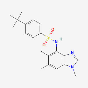 molecular formula C20H25N3O2S B2481224 4-(tert-butyl)-N-(1,5,6-trimethyl-1H-1,3-benzimidazol-4-yl)benzenesulfonamide CAS No. 338411-11-3