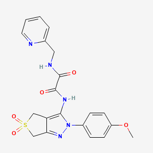 molecular formula C20H19N5O5S B2481225 N1-(2-(4-甲氧基苯基)-5,5-二氧代-4,6-二氢-2H-噻吩并[3,4-c]嘧啶-3-基)-N2-(吡啶-2-基甲基)草酰胺 CAS No. 899989-36-7