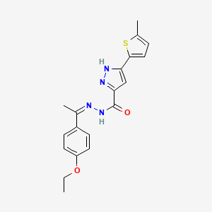 molecular formula C19H20N4O2S B2481226 N-[(Z)-1-(4-乙氧苯基)乙烯基氨基]-5-(5-甲硫吡啶-2-基)-1H-吡唑-3-甲酰胺 CAS No. 1285682-08-7