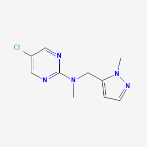 molecular formula C10H12ClN5 B2481233 5-クロロ-N-メチル-N-((1-メチル-1H-ピラゾール-5-イル)メチル)ピリミジン-2-アミン CAS No. 2034512-10-0